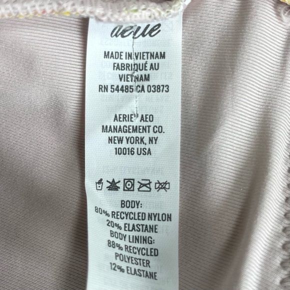 AERIE Scoop Neck Floral Ruffle Shoulder Bikini Top New With Tags - Picture 7 of 9